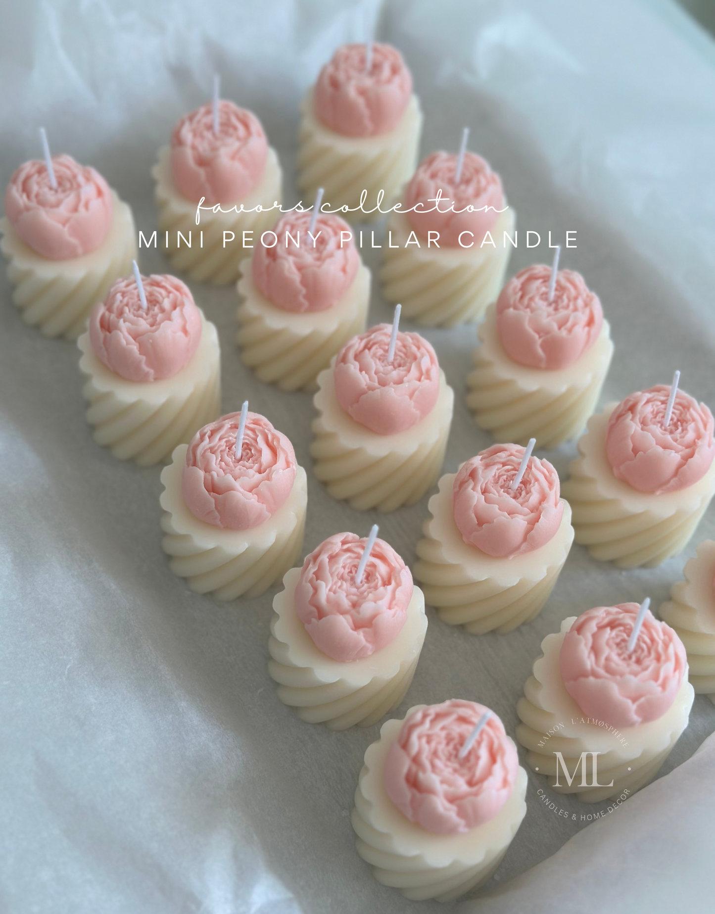 MINI PEONY PILLAR CANDLE