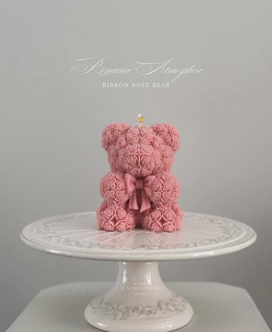 BOW BEAR CANDLE