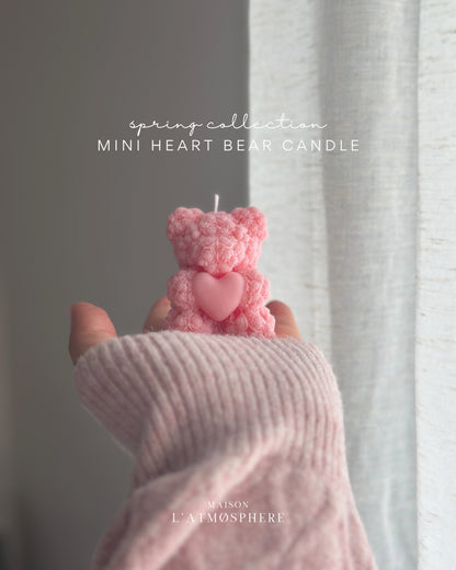 MINI HEART BEAR CANDLE